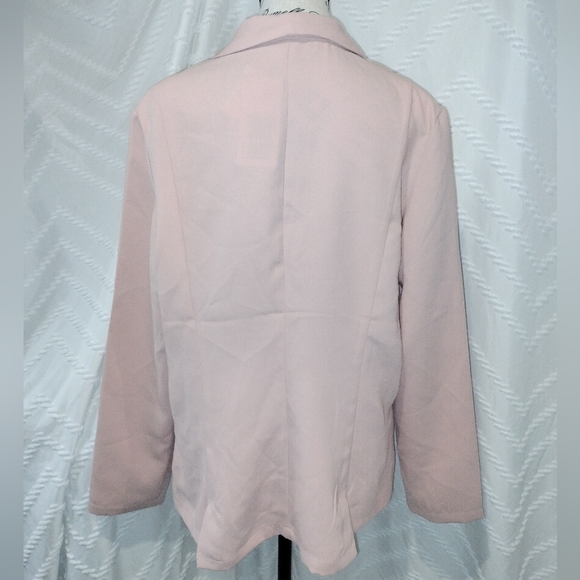 NWT JustFab  Blush Pink Open Blazer - Sz XXL - Stylish Chic Jacket Tailored Fit - Picture 5 of 7